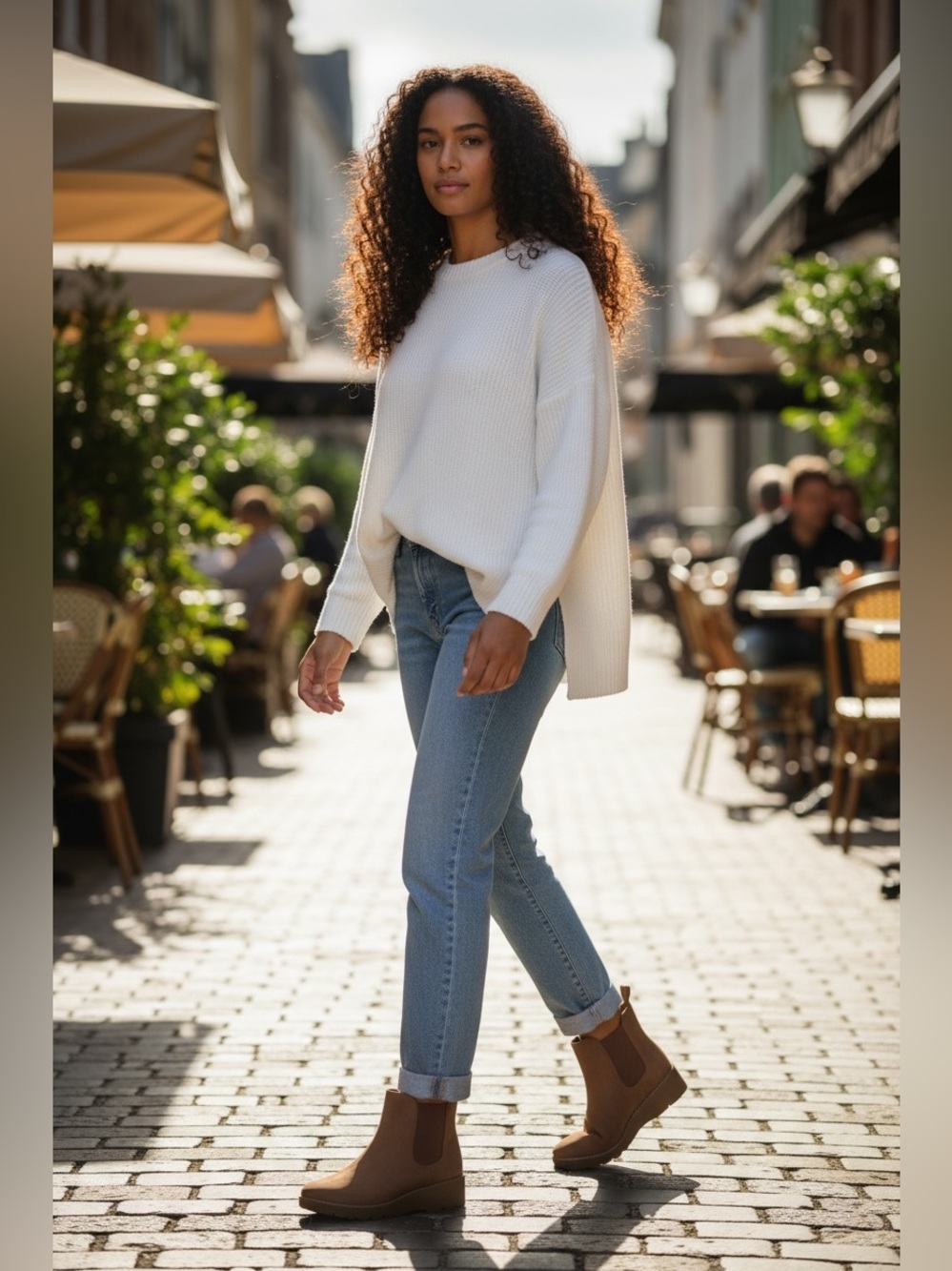Brown Chelsea Platform Boots